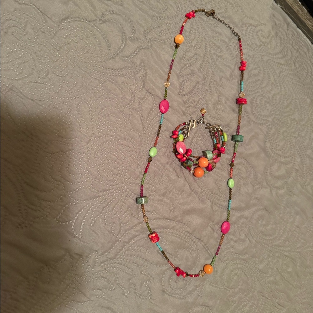 Colorful Beaded Women’s Necklace - Multicolor and Bracket. Easter special